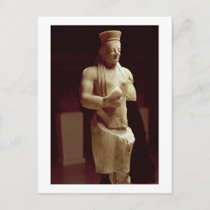 Kore figuur van een jong vrouw Athenian met een b Briefkaart
