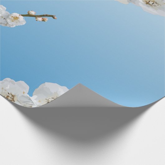 Korea Cherry Blossom White Cadeaupapier (Hoek)