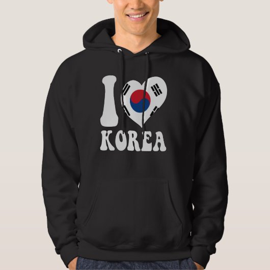 Korea Flag Hart Graphic T-shirt Ik hou van Korea T (Voorkant)