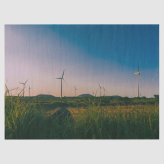 korea Jeju Wind Farm Landscape Wrapping Paper Tissuepapier
