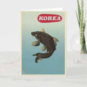 Korea Koi vintage stijl reisposter Feestdagen Kaart