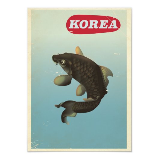 Korea Koi vintage stijl reisposter Foto Afdruk (Voorkant)