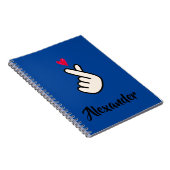 Korea Kpop Blue Red Hand Heart School Notitieboek (Rechterzijde)