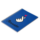 Korea Kpop Blue Red Hand Heart School Notitieboek (Linkerzijde)