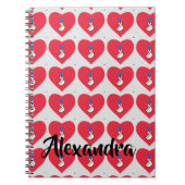Korea Kpop Pattern Red Blue Hand Heart School Notitieboek (Voorkant)