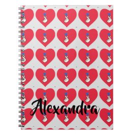 Korea Kpop Pattern Red Blue Hand Heart School Notitieboek