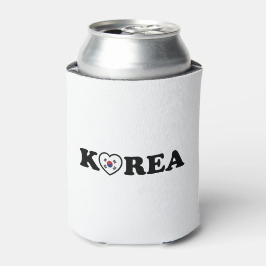 Korea Liefde Hart Vlag Blikjeskoeler (Blikje Voorkant)
