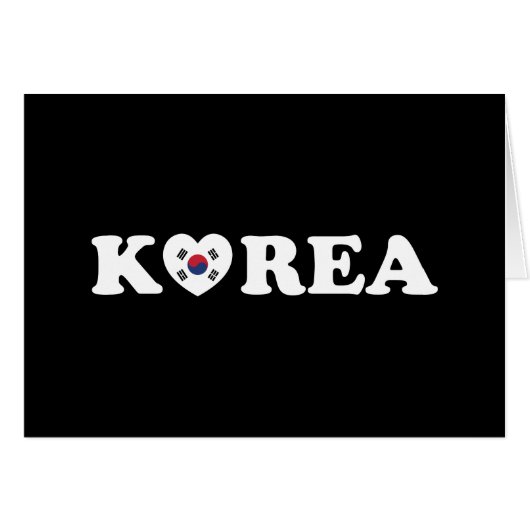 Korea Liefde Hart Vlag Kaart (Voorkant Horizontaal)