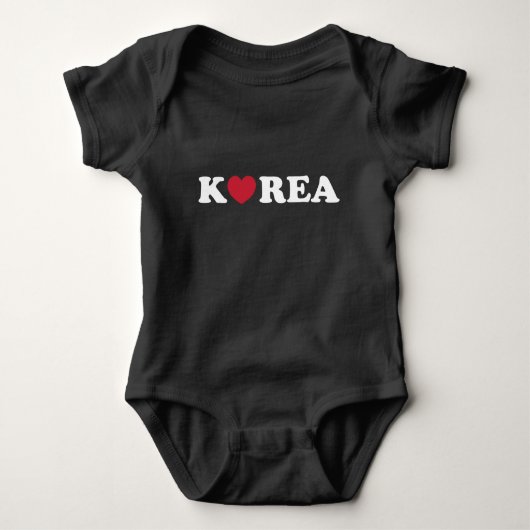 Korea Love Heart Baby Bodysuit (Voorkant)