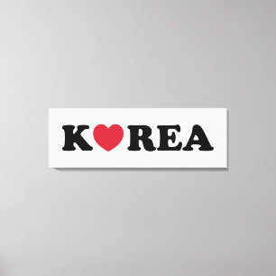 Korea Love Heart Canvas Afdruk