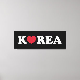 Korea Love Heart Canvas Print