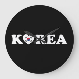 Korea Love Heart Flag Grote Klok
