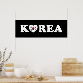 Korea Love Heart Flag Poster (Keuken)