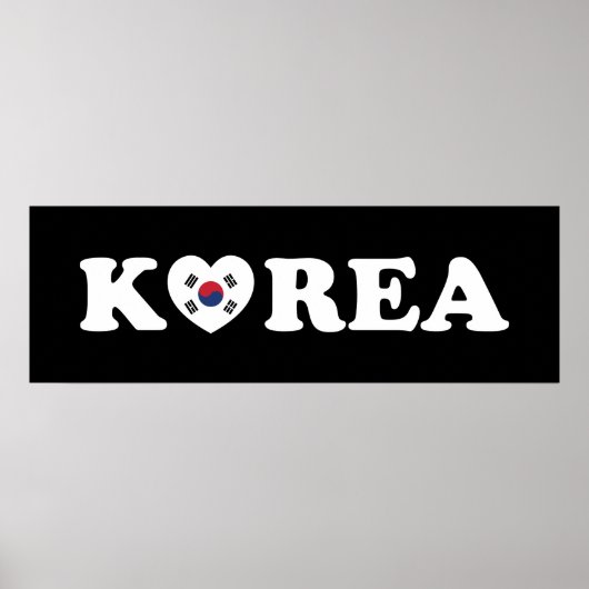 Korea Love Heart Flag Poster (Voorkant)