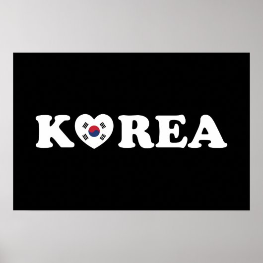 Korea Love Heart Flag Poster (Voorkant)