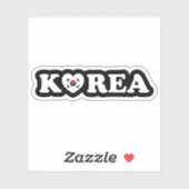 Korea Love Heart Flag Sticker (Vel)