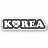 Korea Love Heart Flag Sticker (Voorkant)