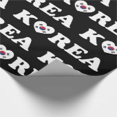 Korea Love Heart Flag Wrapping Paper Cadeaupapier (Hoek)