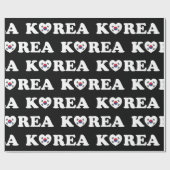 Korea Love Heart Flag Wrapping Paper Cadeaupapier (Vlak)
