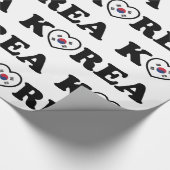 Korea Love Heart Flag Wrapping Paper Cadeaupapier (Hoek)