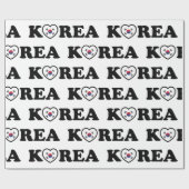 Korea Love Heart Flag Wrapping Paper Cadeaupapier (Vlak)