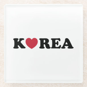Korea Love Heart Glazen Onderzetter