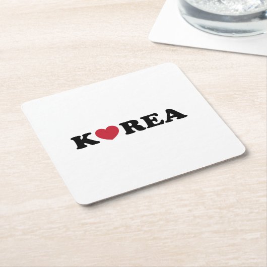 Korea Love Heart Kartonnen Onderzetters (Schuin)