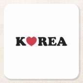 Korea Love Heart Kartonnen Onderzetters (Voorkant)