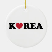 Korea Love Heart Keramisch Ornament (Achterkant)