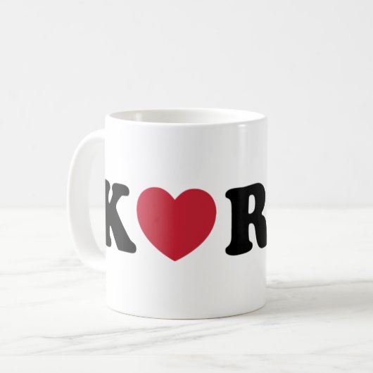 Korea Love Heart Koffiemok (Voorkant links)