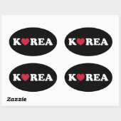 Korea Love Heart Oval Sticker (Vel)