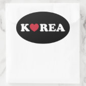 Korea Love Heart Oval Sticker (Tas)