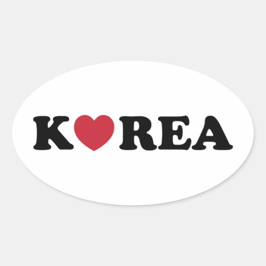 Korea Love Heart Ovale Sticker (Voorkant)