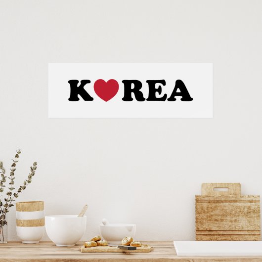 Korea Love Heart Poster (Keuken)