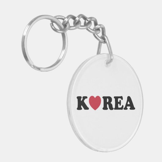Korea Love Heart Sleutelhanger (Voorkant Links)