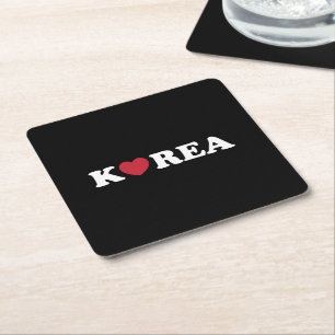 Korea Love Heart Square Paper Onderzetter