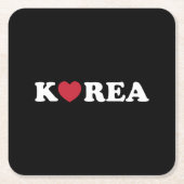 Korea Love Heart Square Paper Onderzetter (Voorkant)