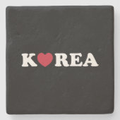 Korea Love Heart Stone Onderzetter (Voorkant)