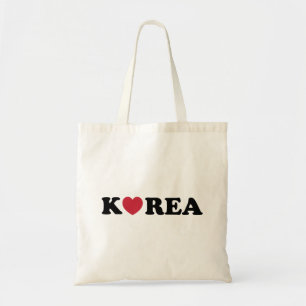 Korea Love Heart Tote Bag