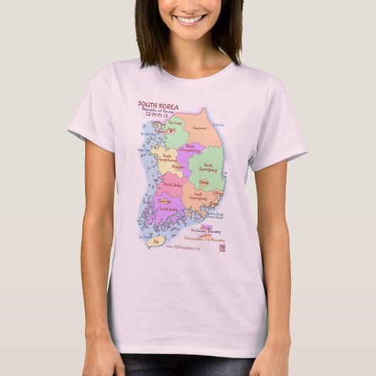 Korea Map Dames T Shirt (Voorkant)