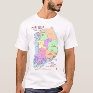 Korea Map Mannen T Shirt