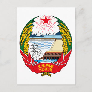 korea noord embleem briefkaart