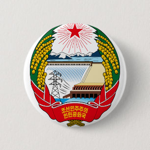 korea noord embleem ronde button 5,7 cm