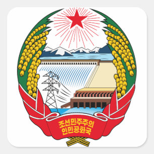 korea noord embleem vierkante sticker