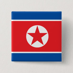 korea noord vierkante button 5,1 cm