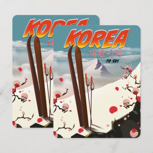 Korea om te skiën (Voorkant / Achterkant)