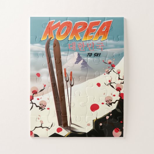 Korea om te skiën legpuzzel (Verticaal)
