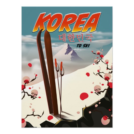 Korea om te skiën perfect poster (Voorkant)