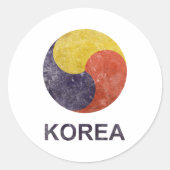  Korea Ronde Sticker (Voorkant)