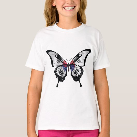 Korea Swallowtail Vlinder Vlag T-shirt (Voorkant)